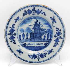 Delft - Maritime commemorative plate 'Zoutman', late 18th century