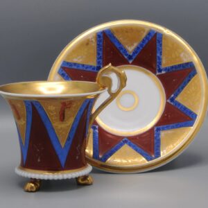 Darte Freres (?) - Cup and saucer with chinoiserie decoration, early 19th century