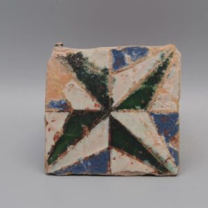 Azulejo - Spanish Moorish Mudejar Olambrilla Tile, Cuerda Seca - Seville 16th century