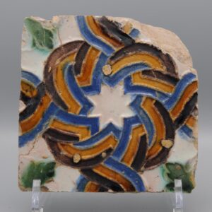 Azulejo, Arista y Cuenca - Spanish Moorish Mudejar Geometric Tile - Seville, 16th century