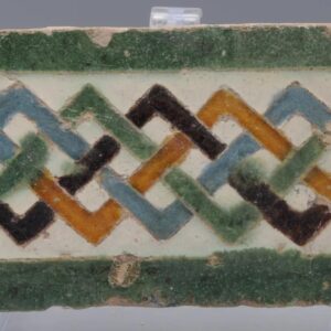 Azulejo, Arista y Cuenca - Spanish Moorish Mudejar Border Tile, Toledo 16th century