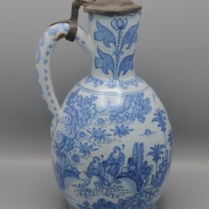 Delft Blue pitcher with Wan-Li chinoiserie decor - late 17th century