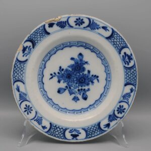 Delft Blue and White Chinoiserie Plate - Second half 18th century