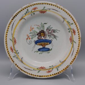 Delft - polychrome Louis XVI cornflowers plate - late 18th century
