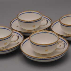Vienna porcelain, 4 cups and saucers, Neoclassical, 1781