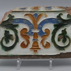 Spanish Moorish Mudejar Tile, Azulejo, Arista y Cuenca - Toledo 16th century