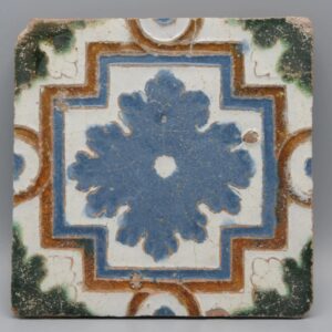 Spanish Moorish Mudejar Tile, Azulejo, Arista y Cuenca -  Toledo 16th century