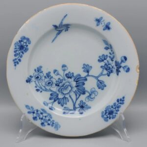 English Delft - Blue and white chinoiserie delftware plate - 18th century