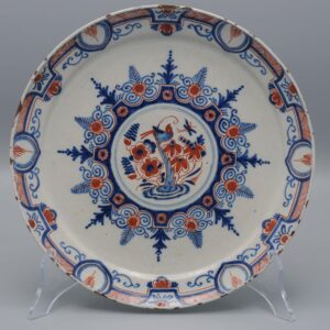 Johannes van Lockhorst, Delft polychrome plate - early 18th century