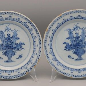 Dutch Delft - pair of Neoclassical Delft plates, late 18th century
