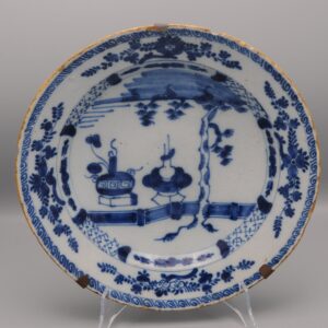 Dutch Delft blue and white dish, mid 18th century