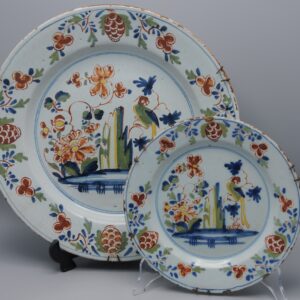 Lambeth London – English Delftware Parrot Plate, mid 18th century