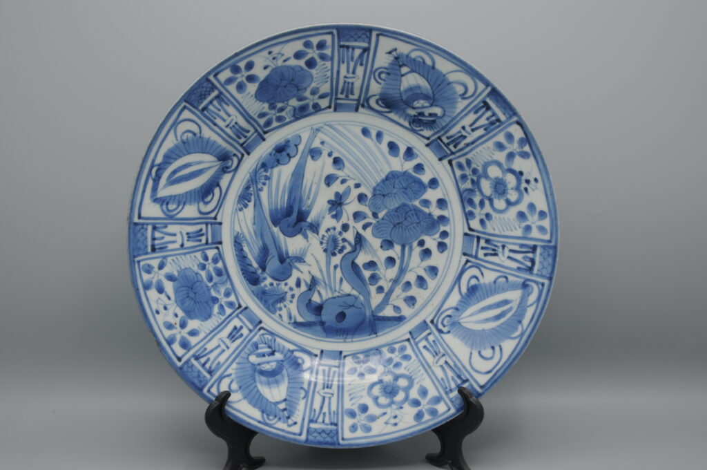 17th Century Japanese Blue and White Porcelain Dish in the Kraak Style, Arita Kilns 1670 – 1700.