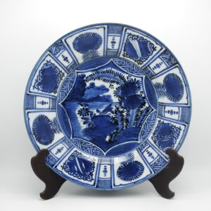 Japanese Arita Large Blue and White Kraak Dish (48cm) - Edo Period, late 17th