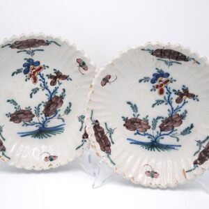 Delft - Set of Four 18th Century Dutch Polychrome Delftware Floral Plates