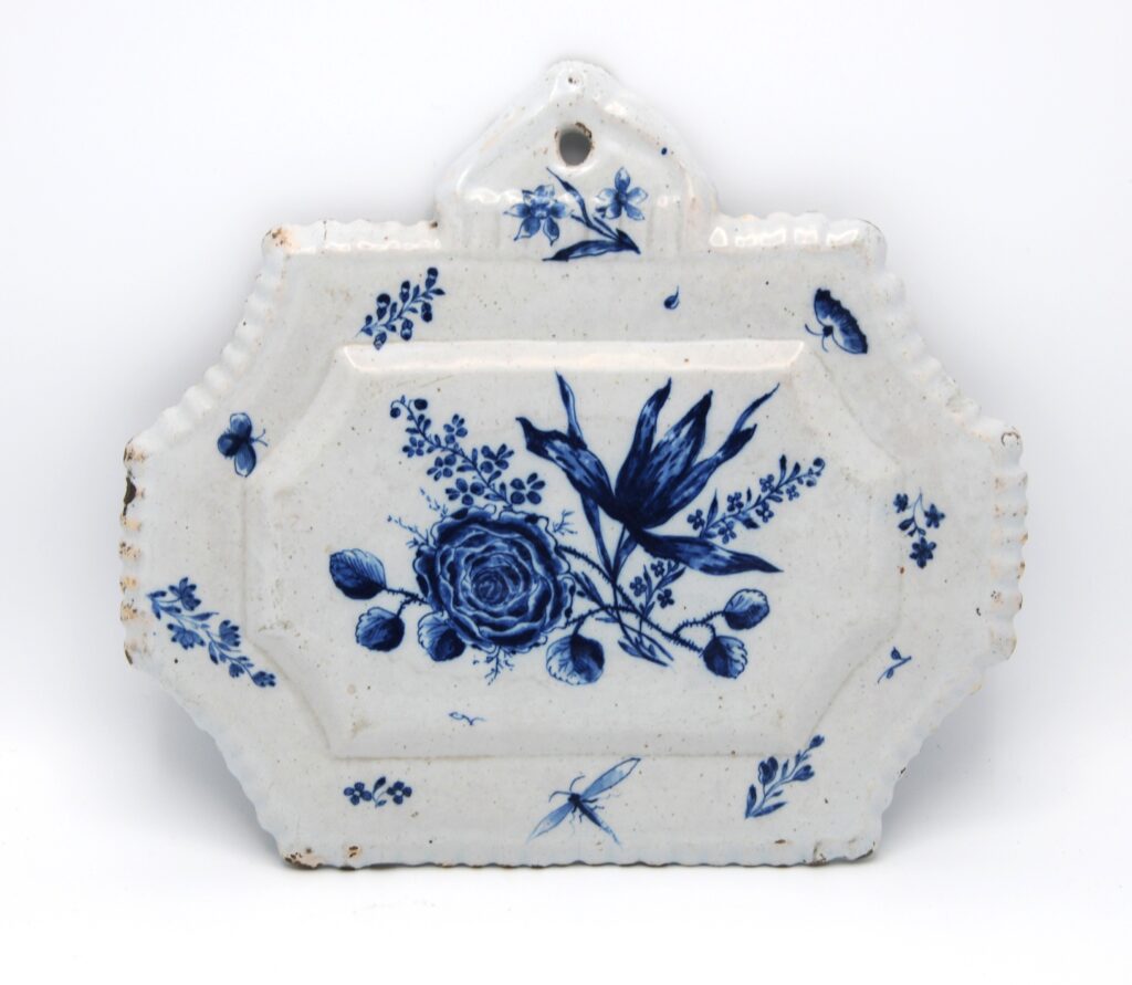 Delft - Blue and White Plaque with floral decor, mid 18th century