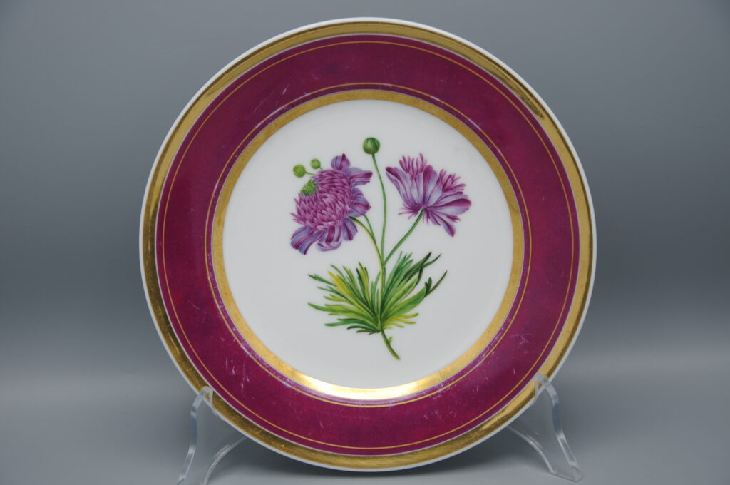 Porcelaine de Paris, Manufacture Neppel – Set of 9 floral plates, early 19th century