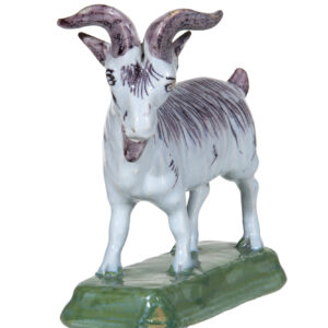 Polychrome Dutch Delftware Figure of a Standing Goat