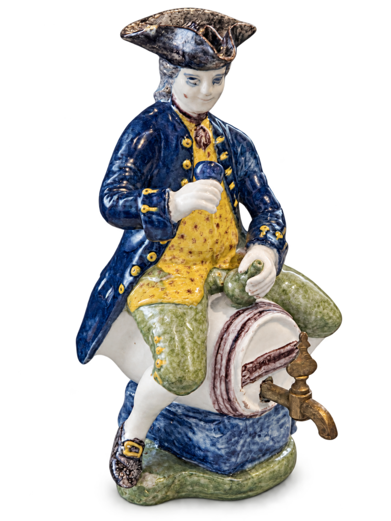 A Polychrome Delftware ‘Bobbejak’ Figural Cistern, ca 1760